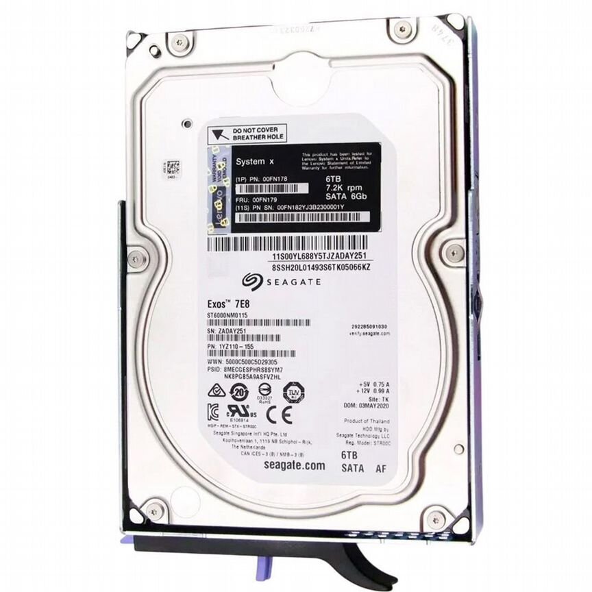 [00FN178] Жесткий Диск Lenovo 00fn173 6tb Sata3 3.5" Hdd 00fn178