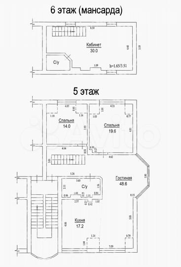 4-к. квартира, 142 м², 5/6 эт.