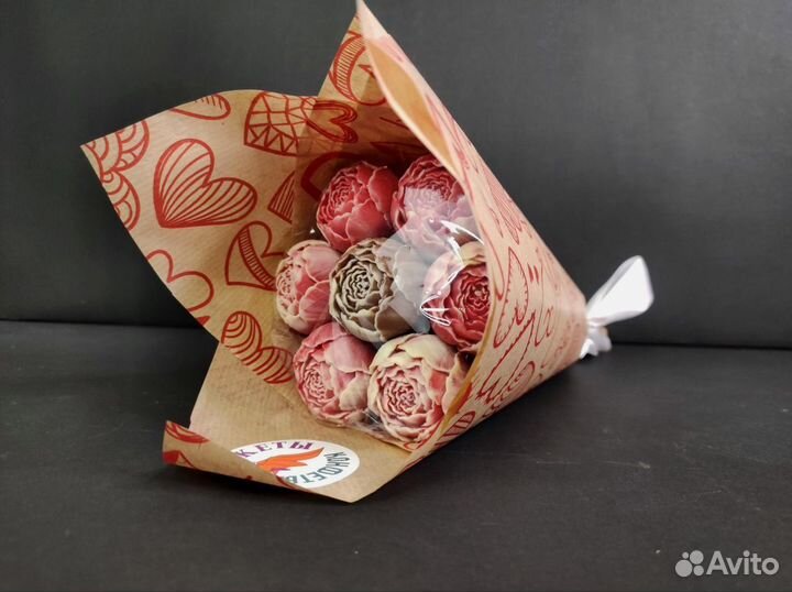 Шоколадные Пионы - 7 шт в Букете