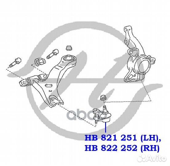 Опора шаровая HB822252 Hanse