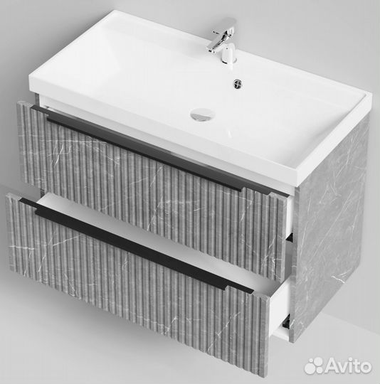 Тумба с раковиной Дольчи 90см Подвесной, Мрамор 3