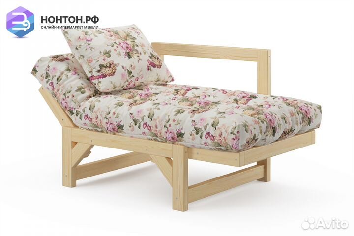 Кресло Амбер бежевое с цветами