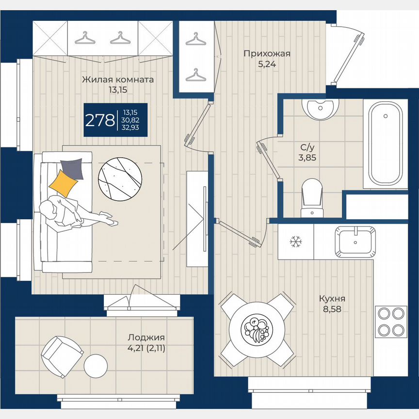 1-к. квартира, 32,9 м², 10/12 эт.