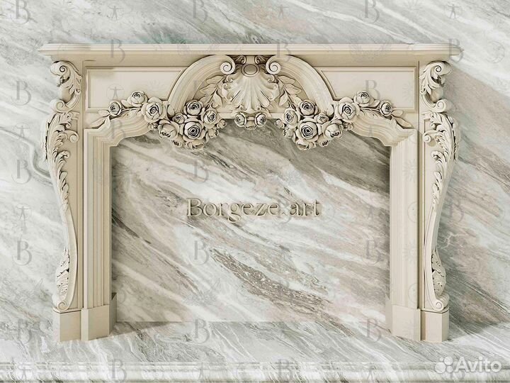 Камин с розами 1,5/1,2 м