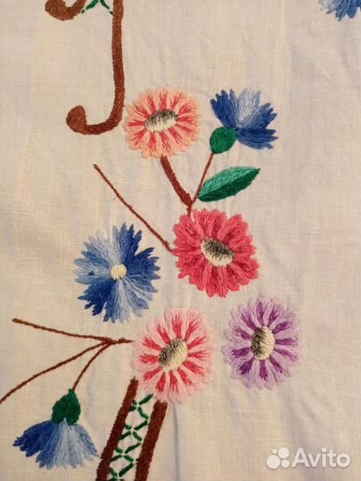 Льняной винтажный накомодник. Салфетка
