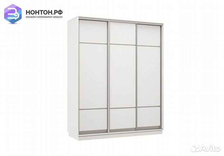 Шкаф-купе трёхдверный Фет белый