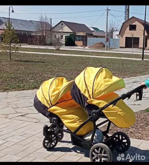 Коляска для двойни или погодок bebetto 42, 3 в 1