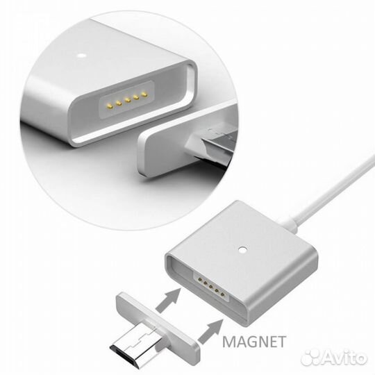 Магнитный кабель зарядка iPhone micro USB Type-C