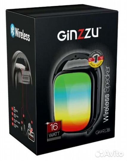 Мобильная акустика 16W Блютуз Радио Цветомузыка