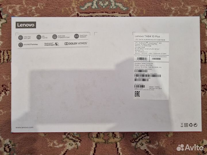 Lenovo Tab 4 10 Plus 16GB Black