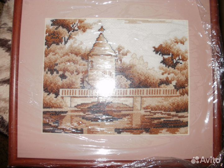 Пейзаж картина вышивка