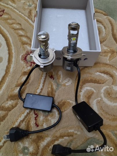 Светодиодные лампы led h4 с линзой