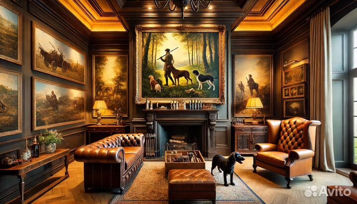 Картина охота на лося. Загонная охота на лося