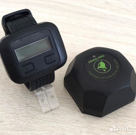 Бургер черный кнопка вызова официанта часы Эконом