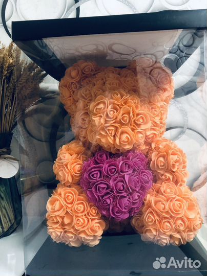 Мишка из роз 40 см