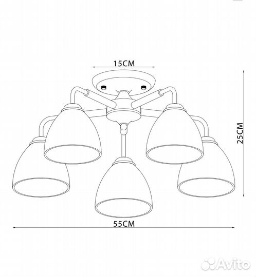 Люстра на 5 ламп