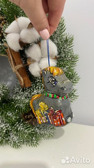 Елочная игрушка лошадка