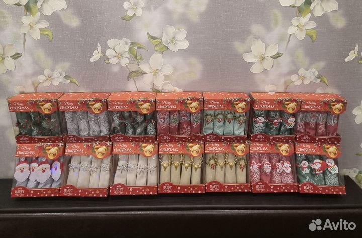 Новогодние подарочные наборы салфеток с кольцами