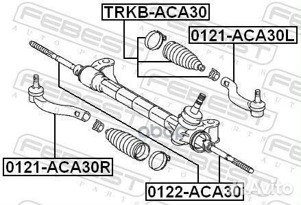 Наконечник рулевой левый 0121ACA30L Febest