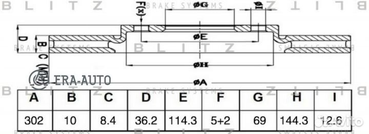 Blitz BS0484 Диск тормозной задний