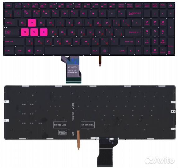 Клавиатура для Asus ROG GL502VM черная без рамки с