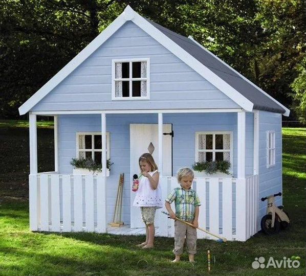 Детский уличный игровой домик из дерева