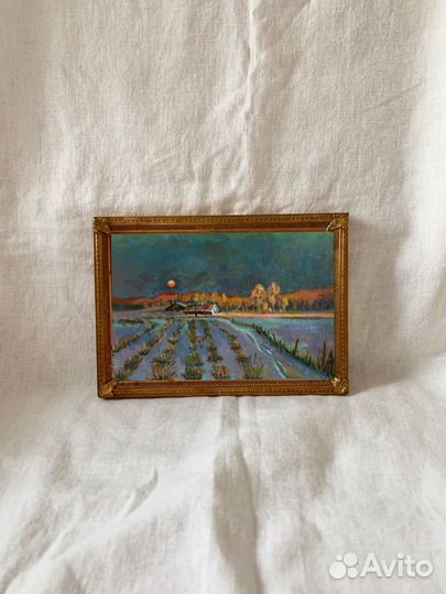 Картина зимний пейзаж гуашь