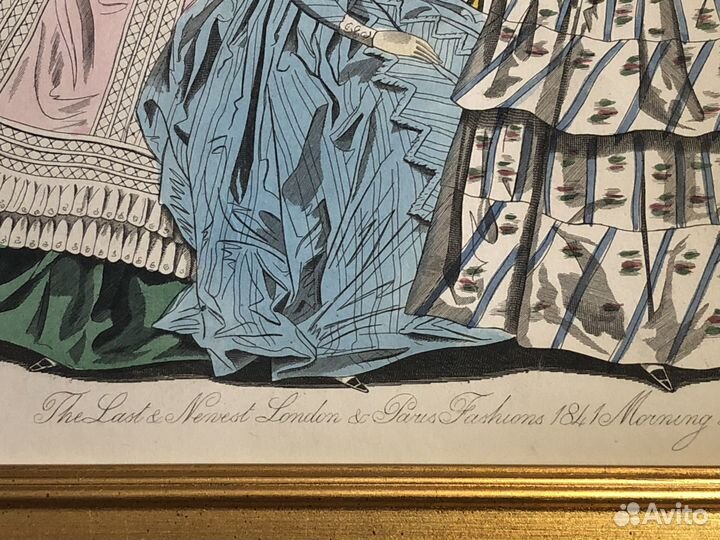 1841Paris Fashions Старинная гравюра моды Оригинал