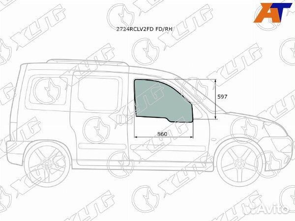Стекло боковое опускное citroen berlingo, citroen