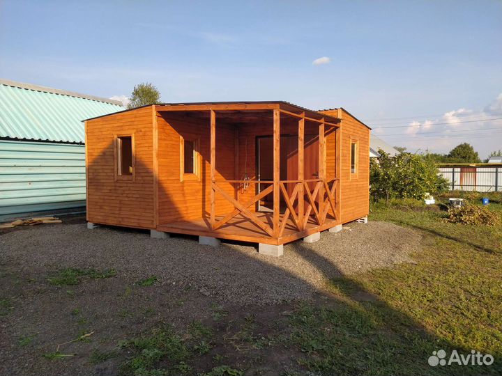 Дачный модульный домик с террасой