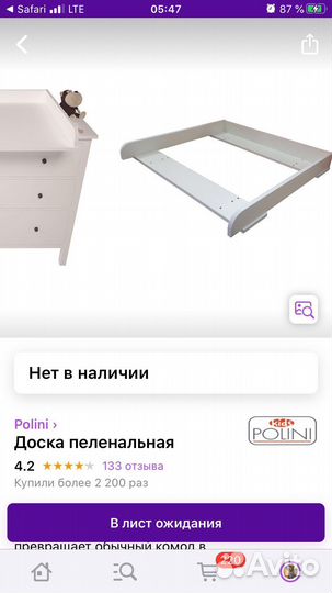 Пеленальная доска на комод икеа hemnes