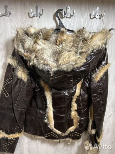 Куртка натуральная кожа с мехом волк