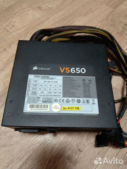 Блок питания 650 вт Corsair VS650