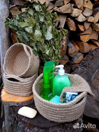 Корзины интерьерные из джута