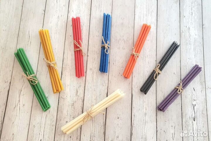 Свечи цветные восковые 20 см номер 60