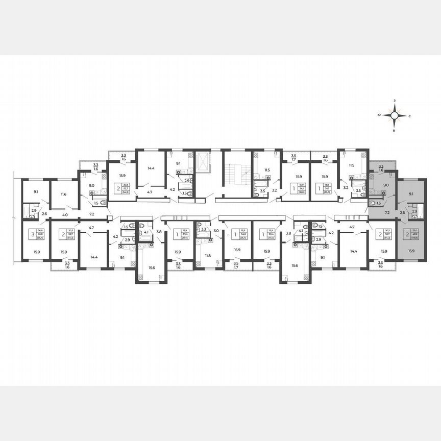 2-к. квартира, 49,8 м², 4/5 эт.