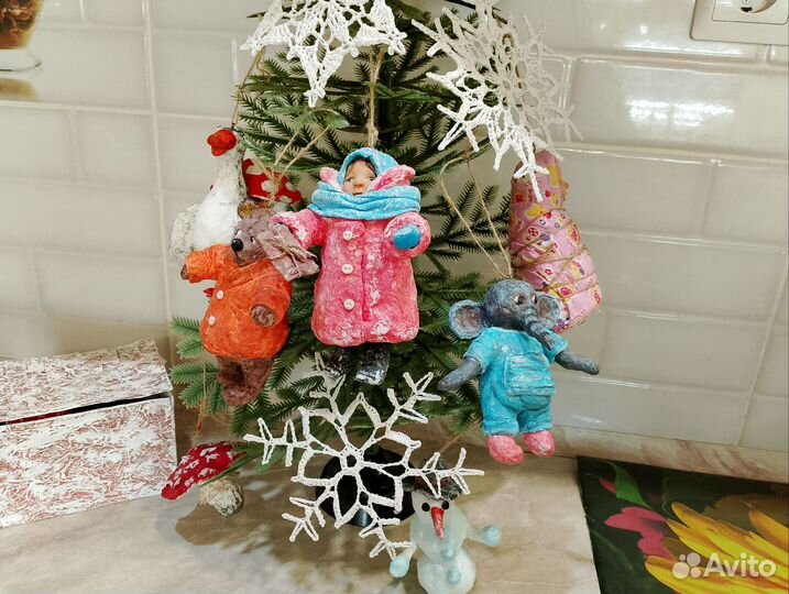 Ватные игрушки на елочку