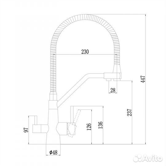 Смес-ль кухня мат. золото Fmark FS0762C