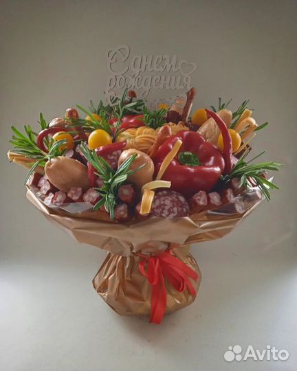 Мужской букет, съедобный букет, букет из колбасы