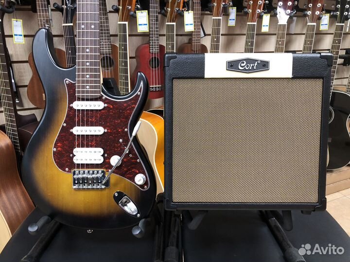 Электрогитара Cort G110 + комбо Cort CM15,комплект