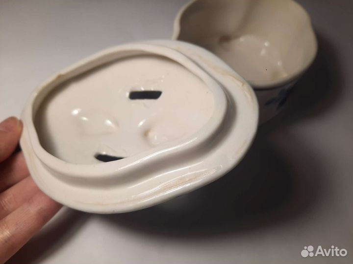 Старая гжель. Самодельная копилка шкатулка