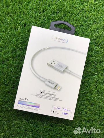 Кабель Lightning USB 1.2m 3A 18W быстрая зарядка