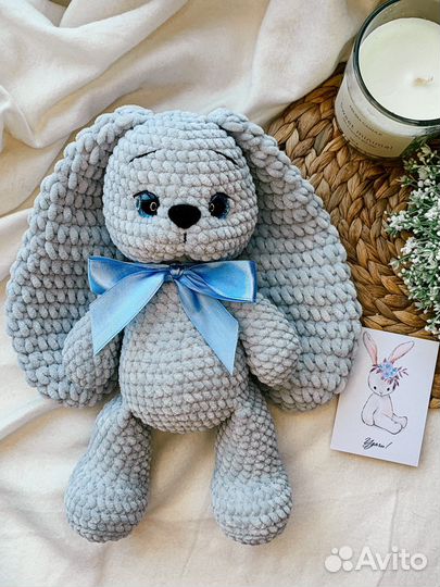 Плюшевый зайчик игрушка ручной работы