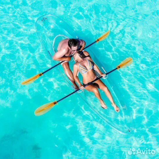Прозрачный каяк (Crystal kayak), каноэ, лодка, sup