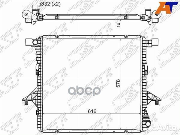 Радиатор VW amarok 10- VW0010 Sat