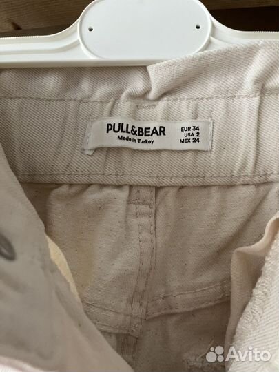 Джинсы pull and bear бежевые