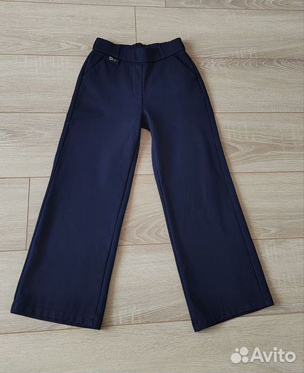 Брюки синие школьные для девочки, 146