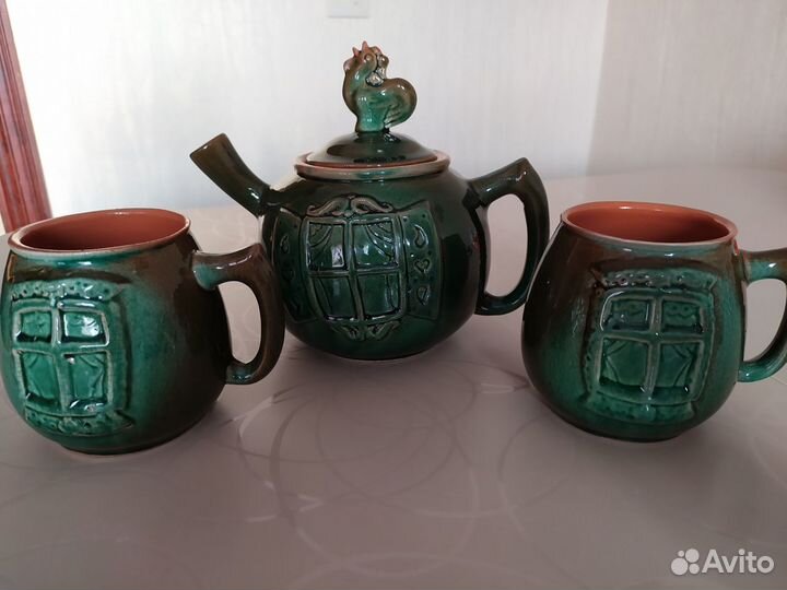 Сервиз чайный глиняный