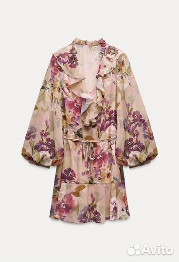 Zara новая коллекция платье с цветочным принтом и