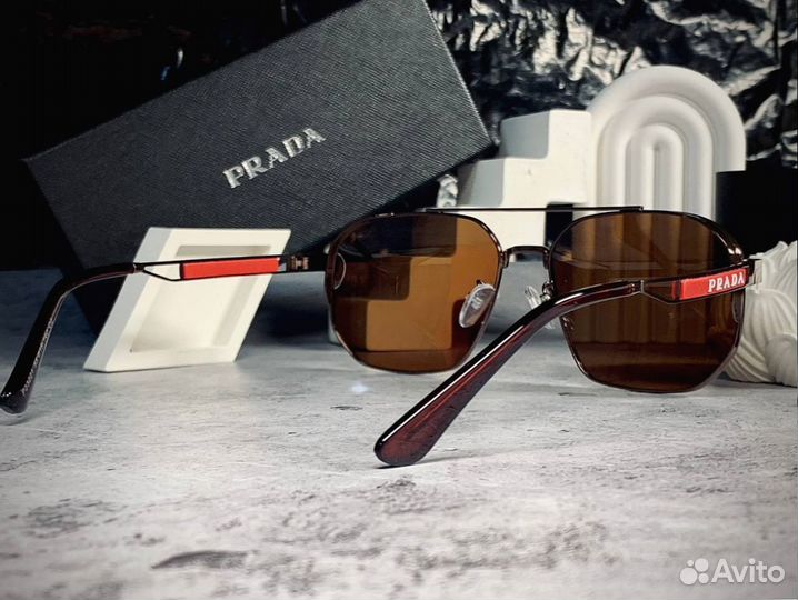 Очки Prada Aviator коричневые